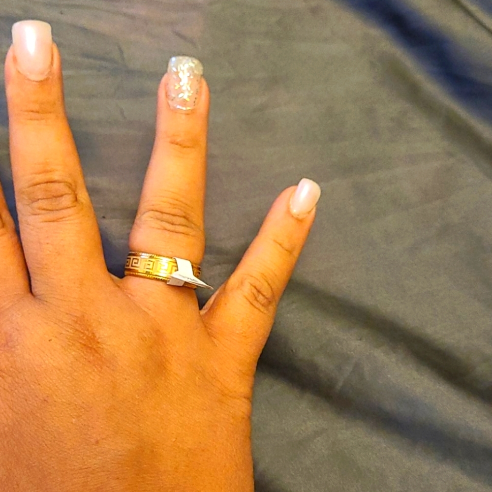 Greek key style rings